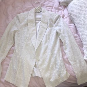 Guess white blazer